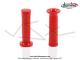 Poignes de guidon (Revtement) - DOMINO - embouts carrs - Rouges - PVC - Lg. 122mm (la paire)